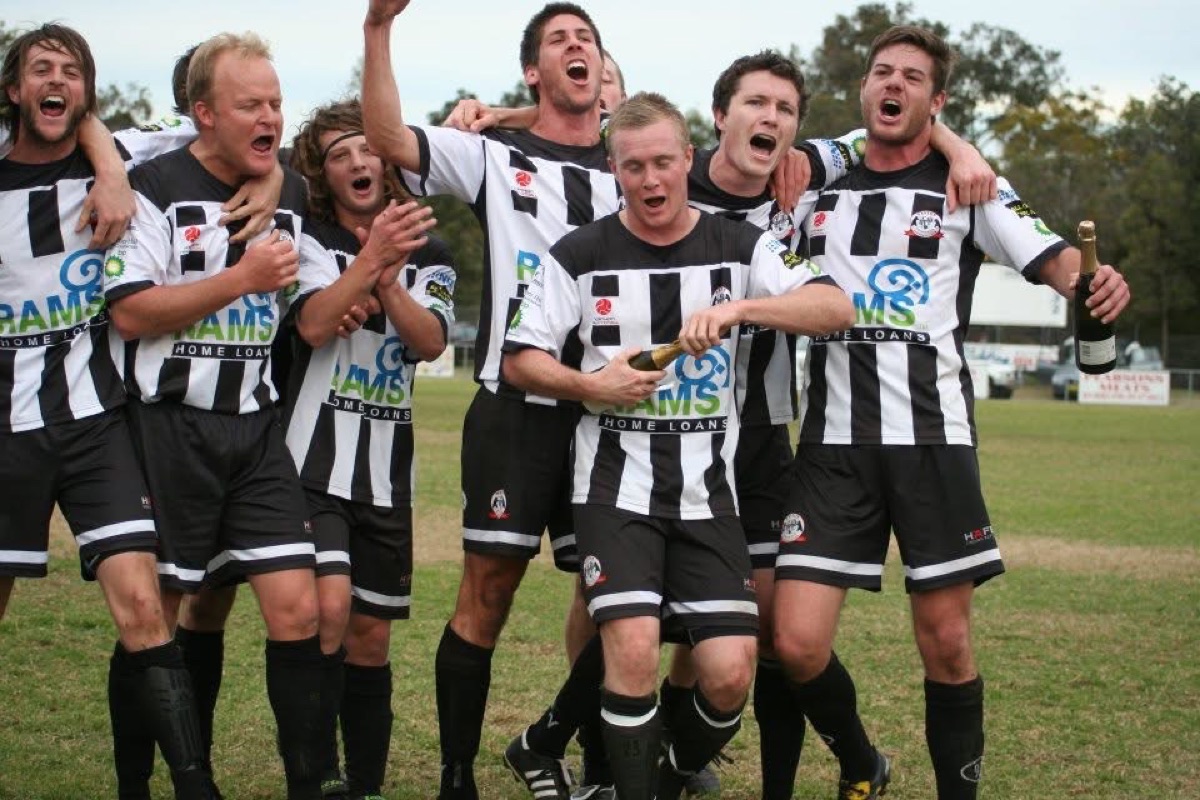 Mike celebrating a premiership
